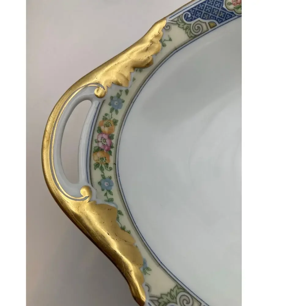 VTG Bohemia Ceramic Works Cecil Pattern Large Oval Au Gratin Dish Czechoslovakia